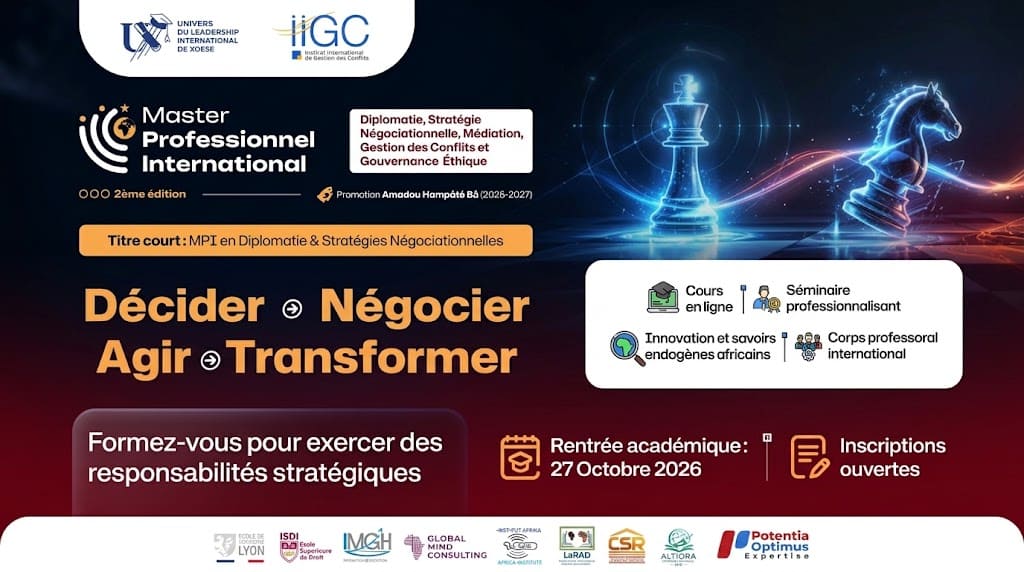 Vous ambitionnez une carrière en diplomatie et en stratégies négociationnelles ? Découvrez le MPI 2026-2027 !